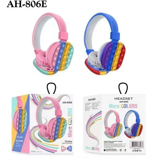 AH-806E New Net Red Head-Mounted Private Model Simple Cute Rainbow Bluetooth Stereo Headset