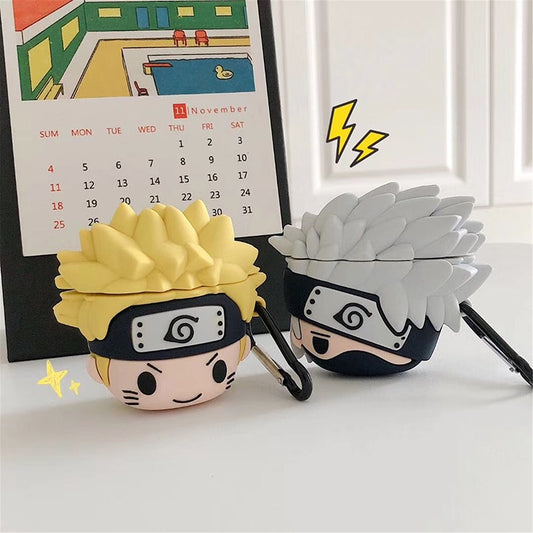 Anime Cute Q Naruto Sasuke Case For AirPods 1 2 Pro Charge Box Soft Silicone Wireless Bluetooth Earphone protective Cover Coque